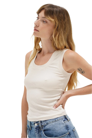 Deep U Ribbed Tank Top - Glamourous Grace