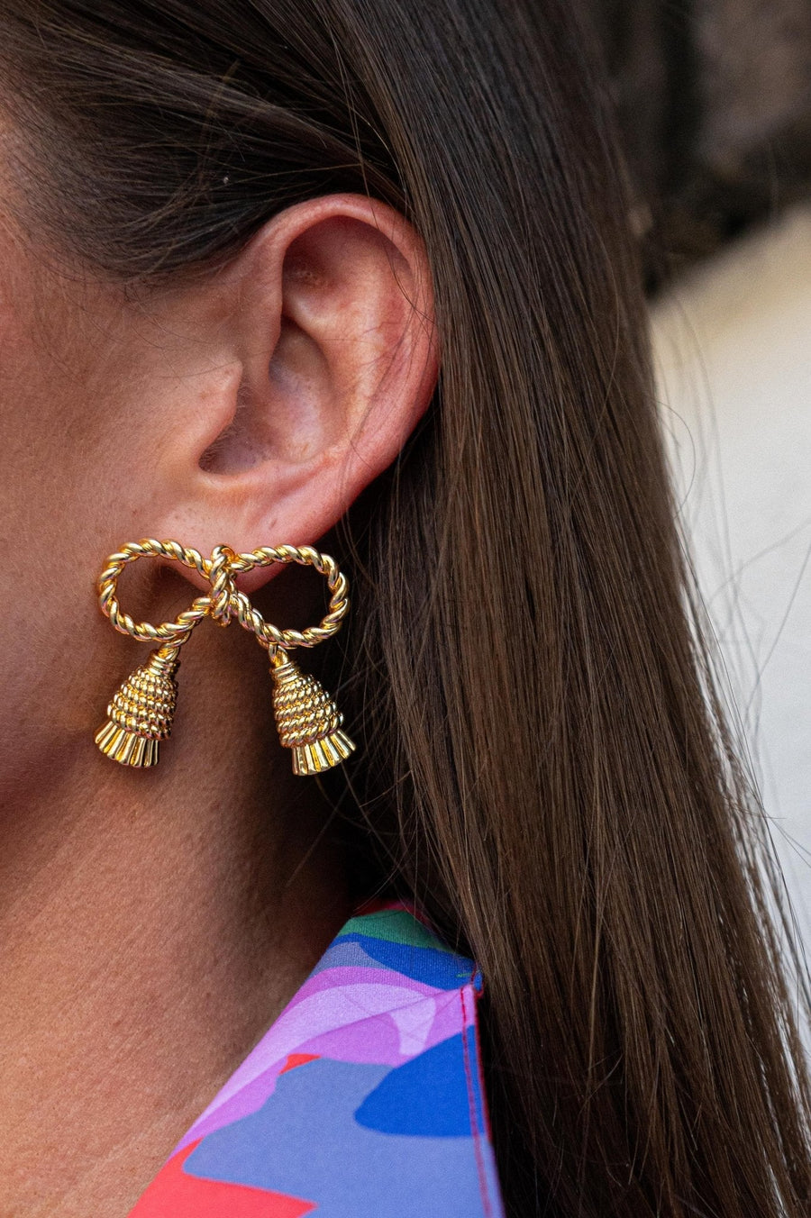 Delaney Tassel Stud Earring - 18k Gold Plated - Glamourous Grace