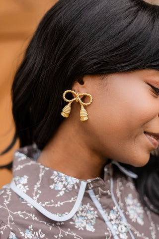 Delaney Tassel Stud Earring - 18k Gold Plated - Glamourous Grace