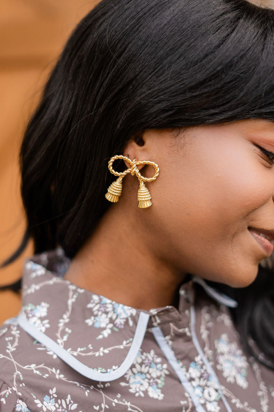 Delaney Tassel Stud Earring - 18k Gold Plated - Glamourous Grace