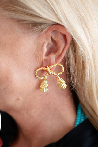 Delaney Tassel Stud Earring - 18k Gold Plated - Glamourous Grace