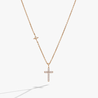 Cross Delicate Pave Crystal Pendant Necklace