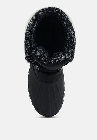 Delphine Knitted Collar Lace Up Boots - Glamourous Grace