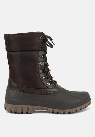 Delphine Knitted Collar Lace Up Boots - Glamourous Grace