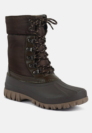 Delphine Knitted Collar Lace Up Boots - Glamourous Grace