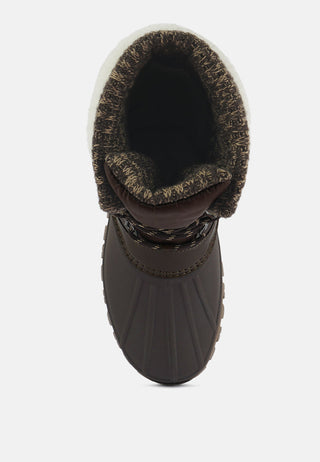 Delphine Knitted Collar Lace Up Boots - Glamourous Grace