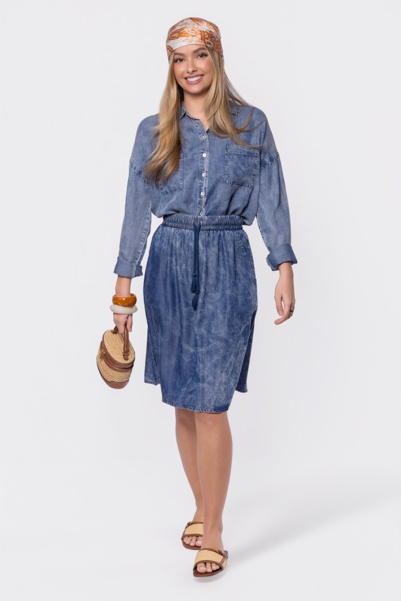 Denver Skirt 23" (Blue) - Glamourous Grace