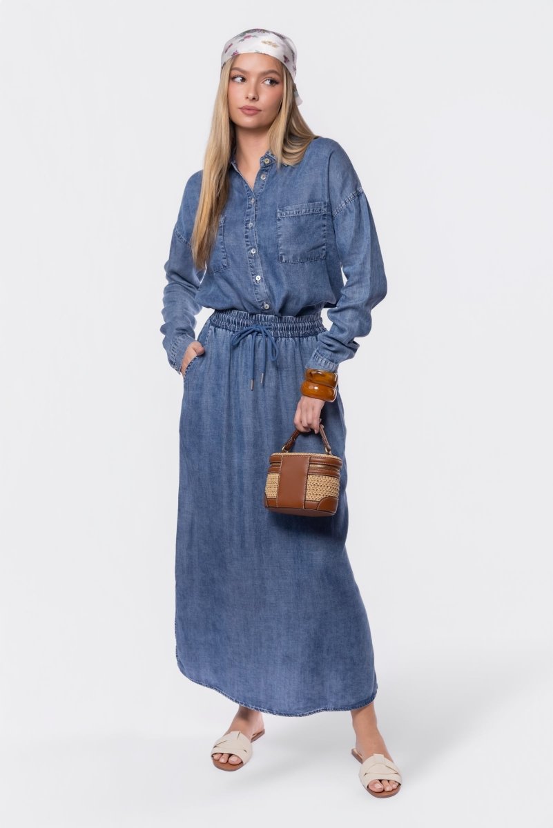 Denver Skirt 36" (Blue) - Glamourous Grace