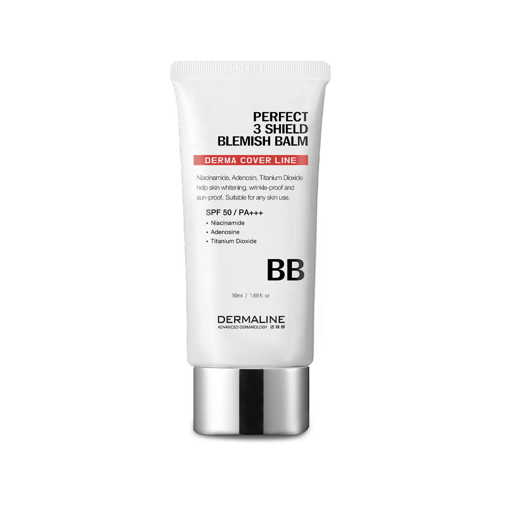 DERMALINE Perfect 3 Shield Blemish Balm SPF50+ PA+++ 50ml - Glamourous Grace