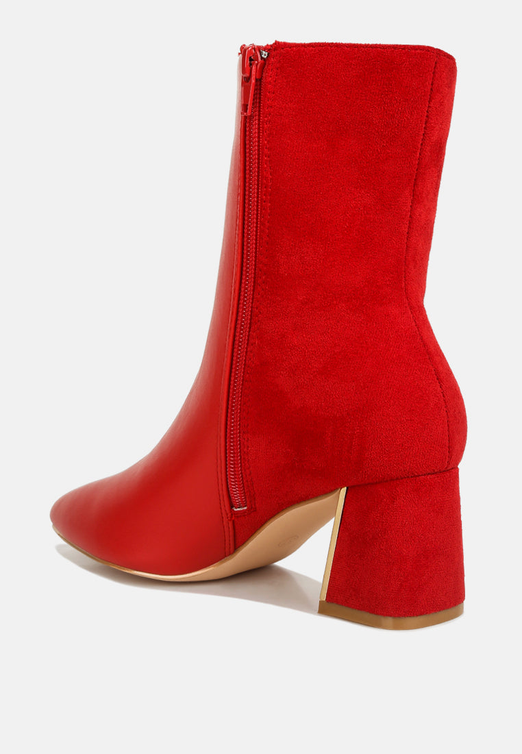 Desire Suede Back Panel High Ankle Boots - Glamourous Grace
