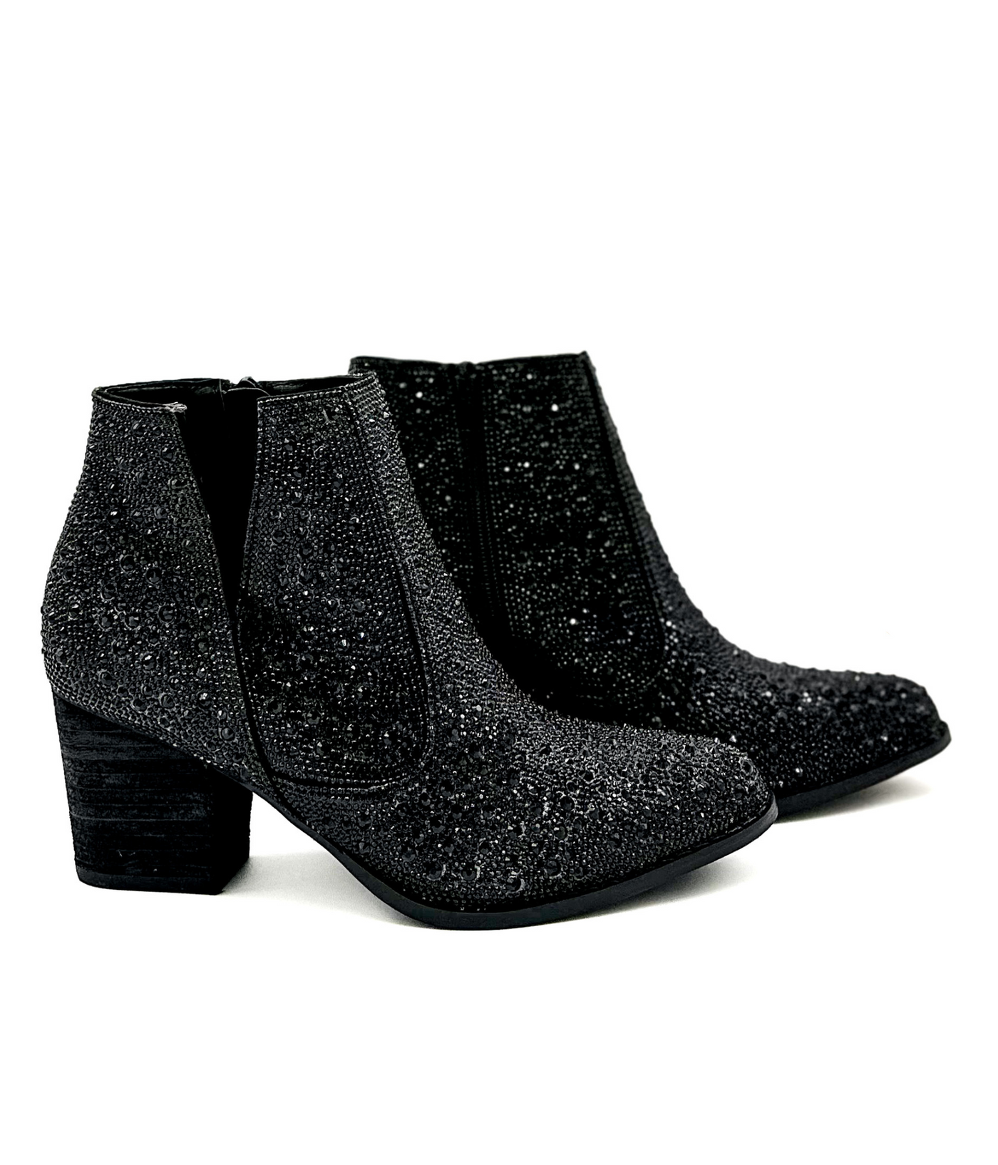 Shine Star Rhinestone Bootie in Black - Glamourous Grace