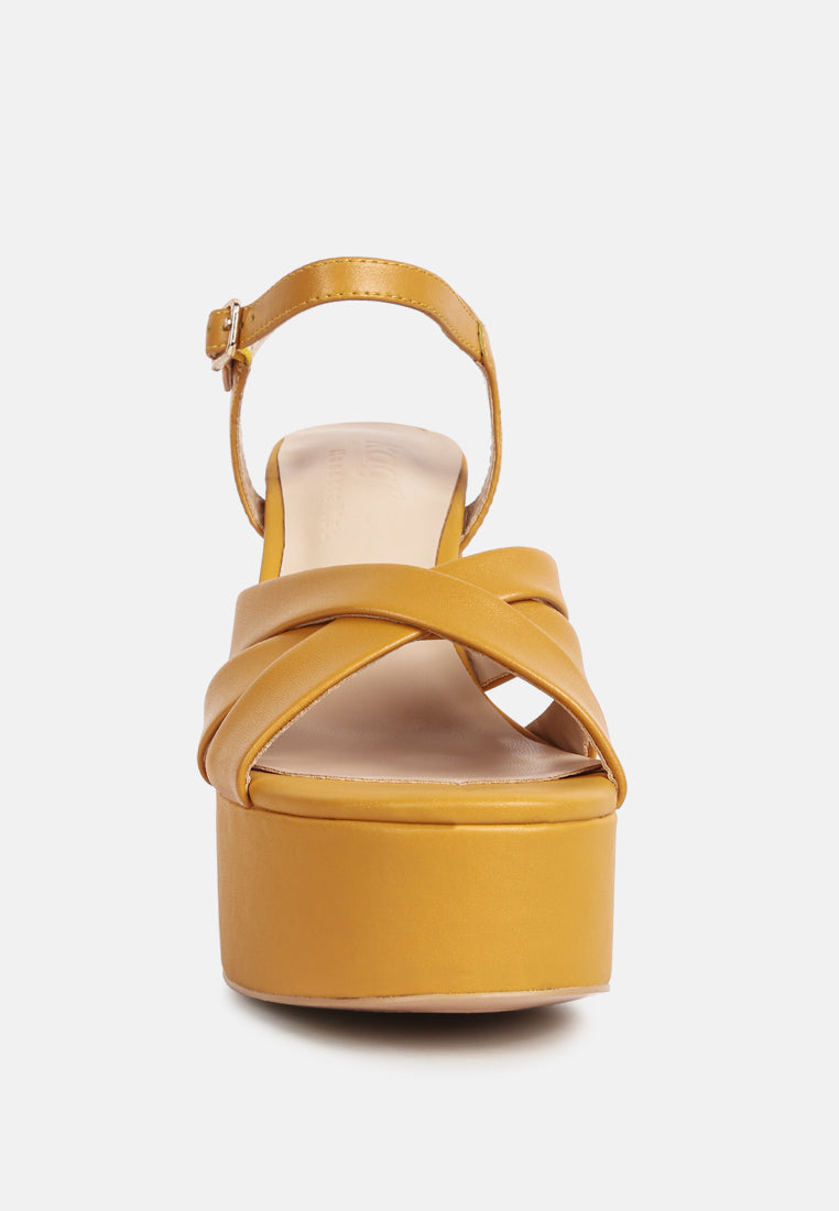 De-Vil Crisscross Straps Slim Block Heel Sandals - Glamourous Grace