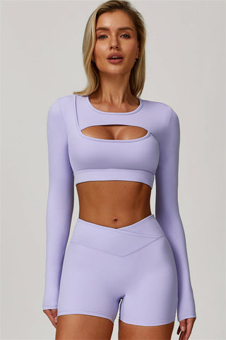 The Lavish Long Sleeve Cut-out Crop Top
