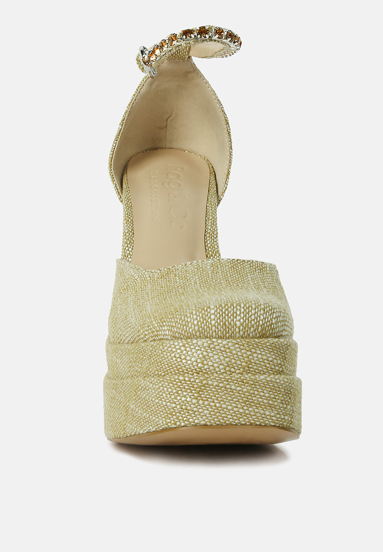Cosette Diamanate Embellished Ankle Strap High Block Heel Sandals - Glamourous Grace