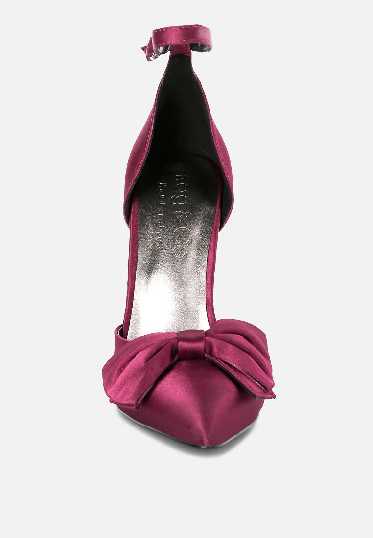 Dingles High Heeled Satin Bow Sandals - Glamourous Grace