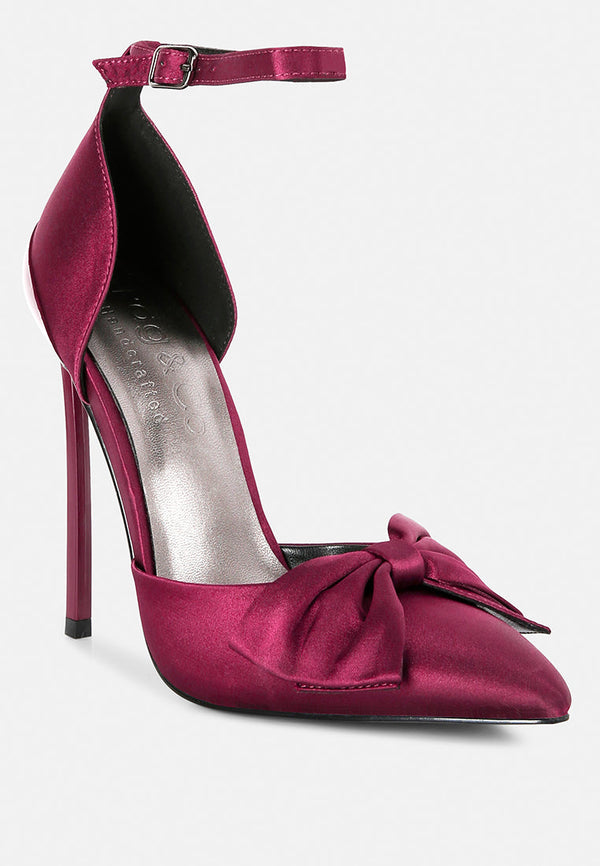 Dingles High Heeled Satin Bow Sandals - Glamourous Grace