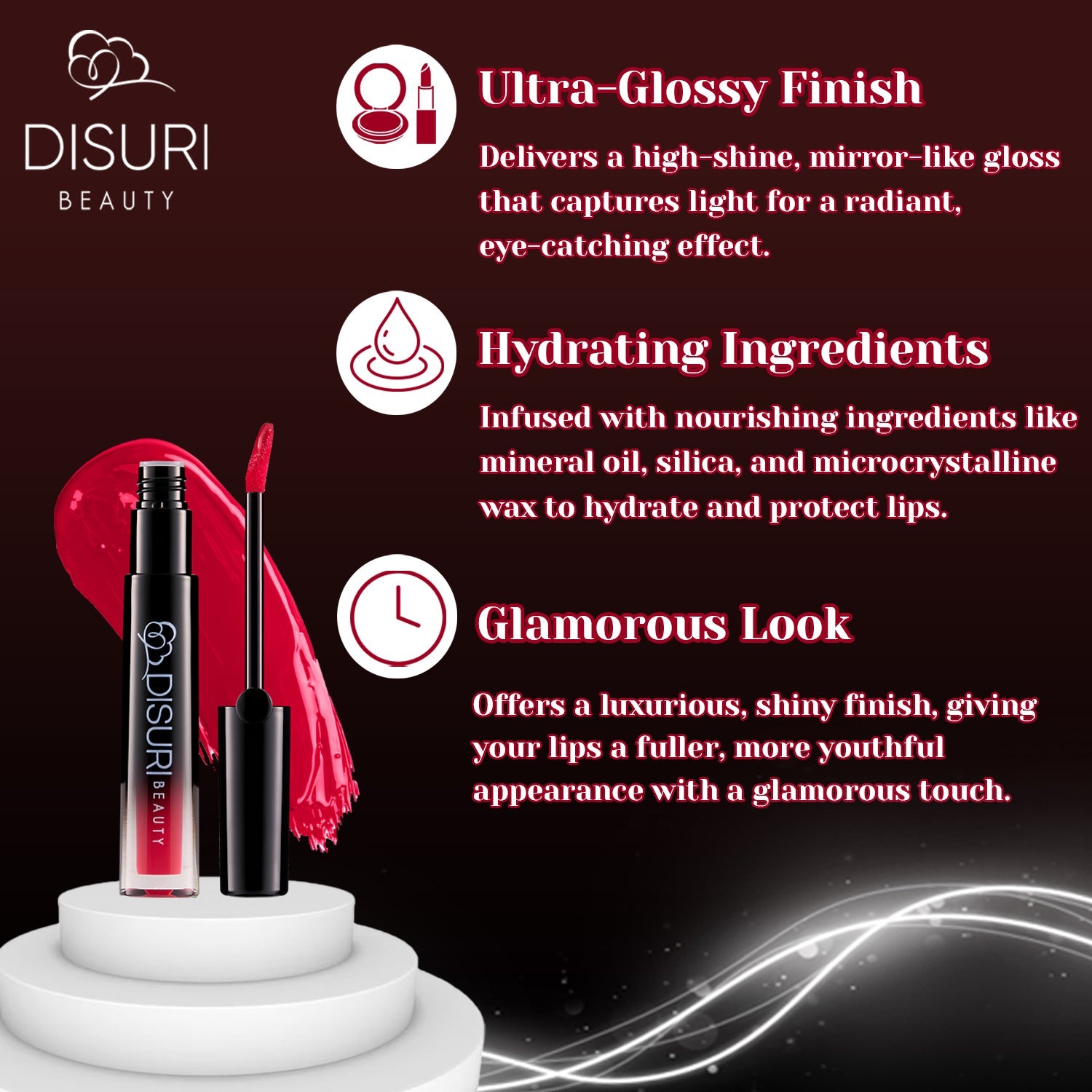 DISURI Beauty Glossy Blast Lip Gloss - Viola (M39)