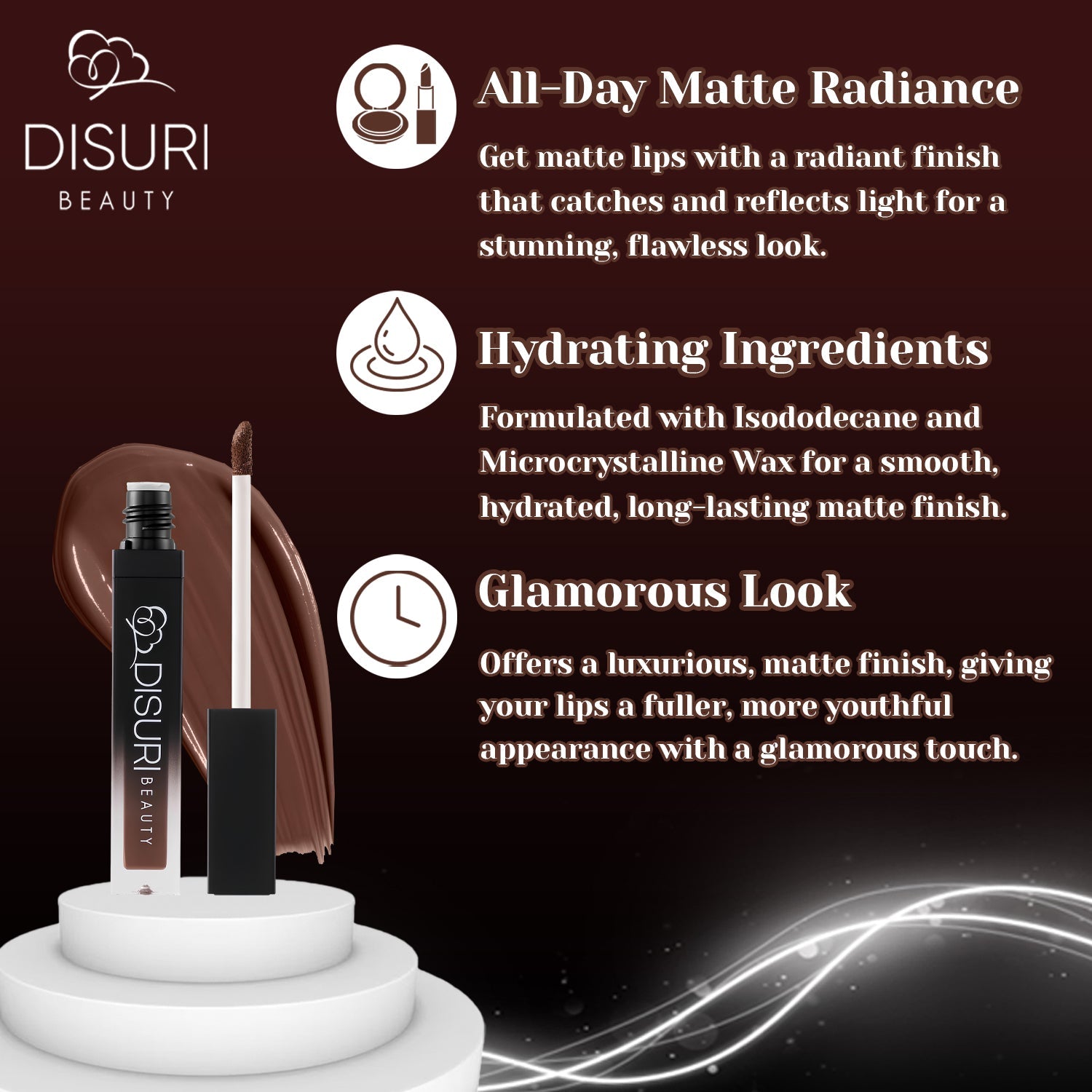 DISURI Beauty Liquid Lipstick - Chocolate Cake (68)