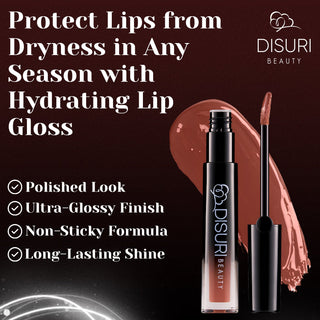DISURI Beauty Glossy Blast Lip Gloss - Mocha (M35)