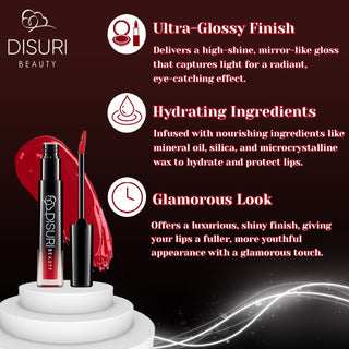 DISURI Beauty Glossy Blast Lip Gloss - Ruby Rosa (M41)