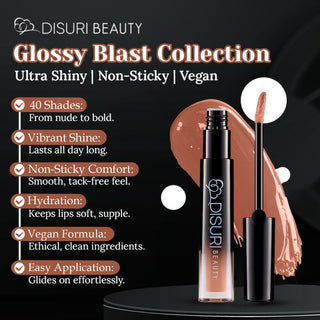 DISURI Beauty Glossy Blast Lip Gloss - Light Nude (M51)