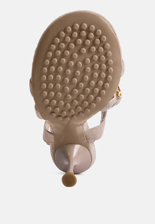 Domeda Metal Chain Mid Heel Sandal