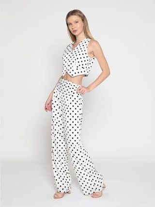 Dot print jacket type top