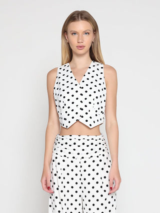 Dot print jacket type top
