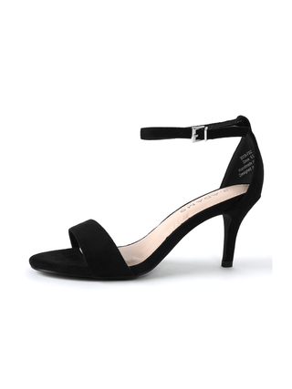 J.Adams black suede heels with pointed toes and sleek design, perfect for stylish occasions.