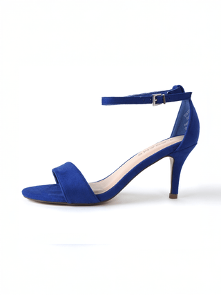J.Adams Dove Blue Suede Heels featuring pointed toe design and elegant heel, crafted from soft blue suede material