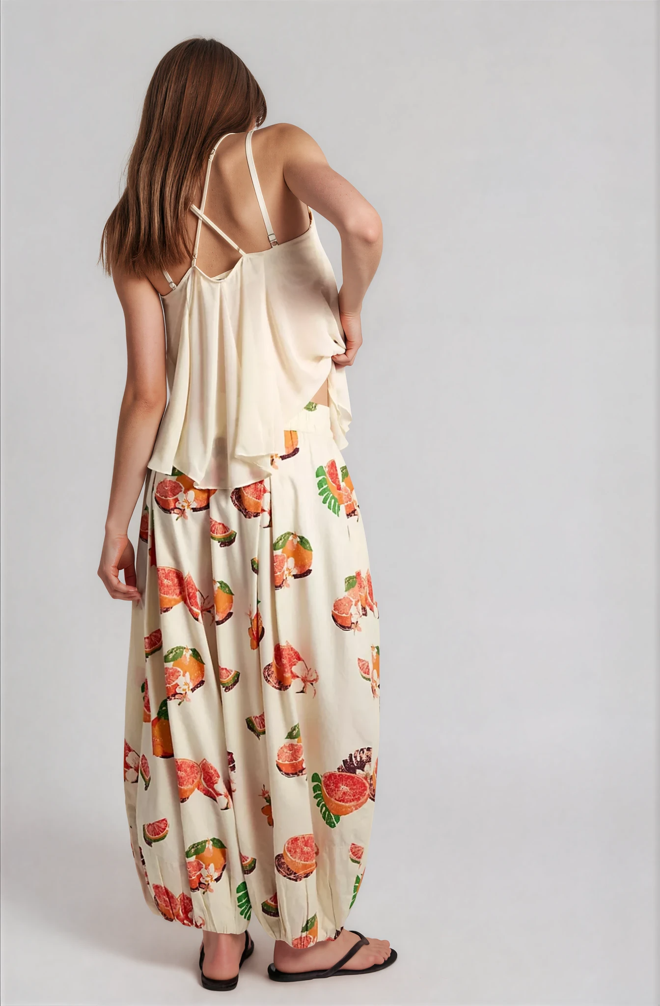 Moonflower Printed Pull-On Balloon Pants - Glamourous Grace