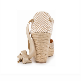 Jimena High Laces Gold Woven Lace-Up - Glamourous Grace