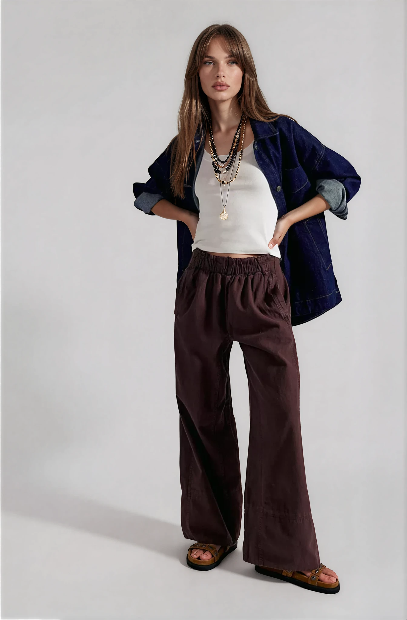 Day's End Linen Pull-On Pants Double Espresso - Glamourous Grace