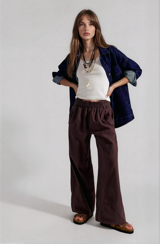 Day's End Linen Pull-On Pants Double Espresso - Glamourous Grace