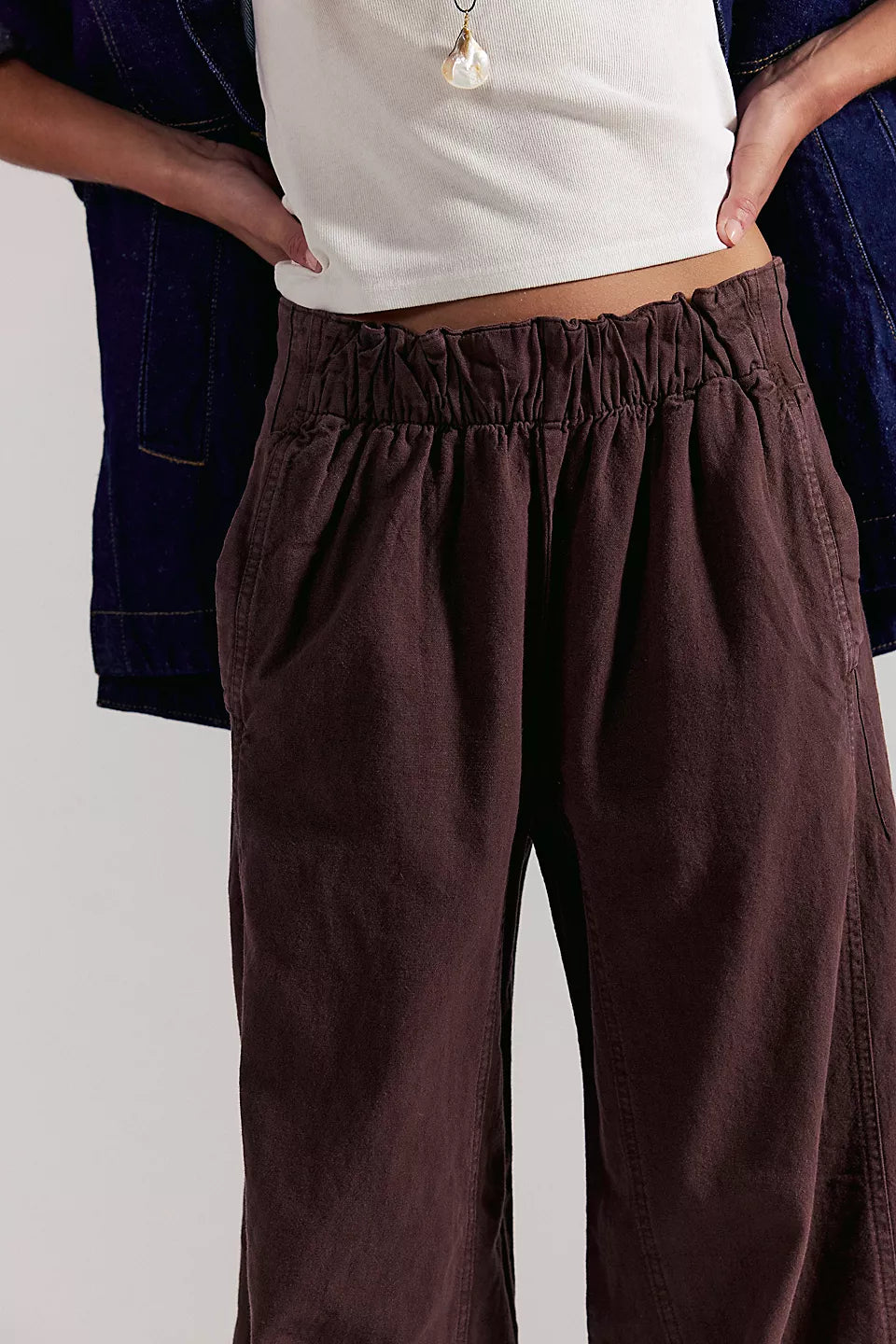 Day's End Linen Pull-On Pants Double Espresso - Glamourous Grace