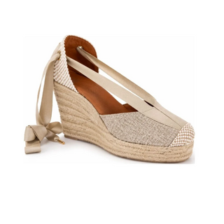 Jimena High Laces Gold Woven Lace-Up - Glamourous Grace