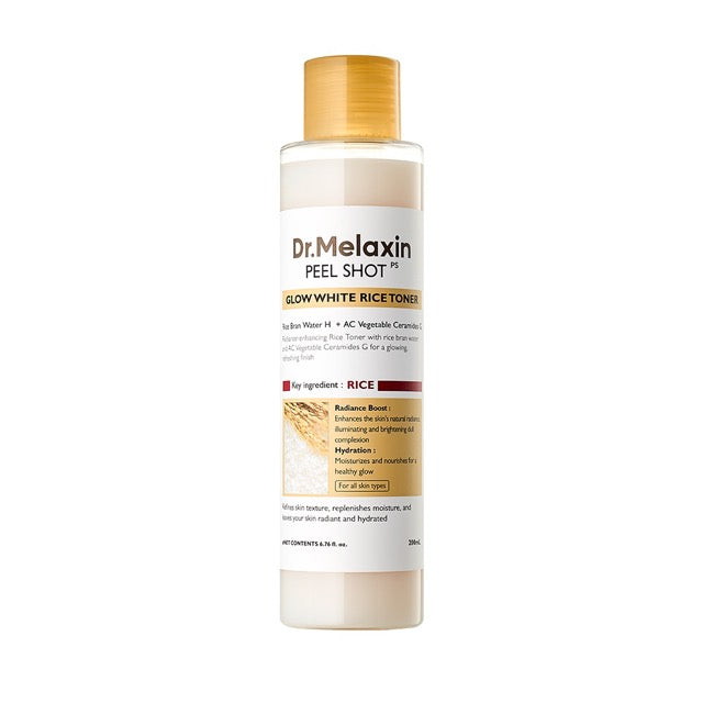 Dr.Melaxin Peel Shot Glow Rice Toner 200ml - Glamourous Grace