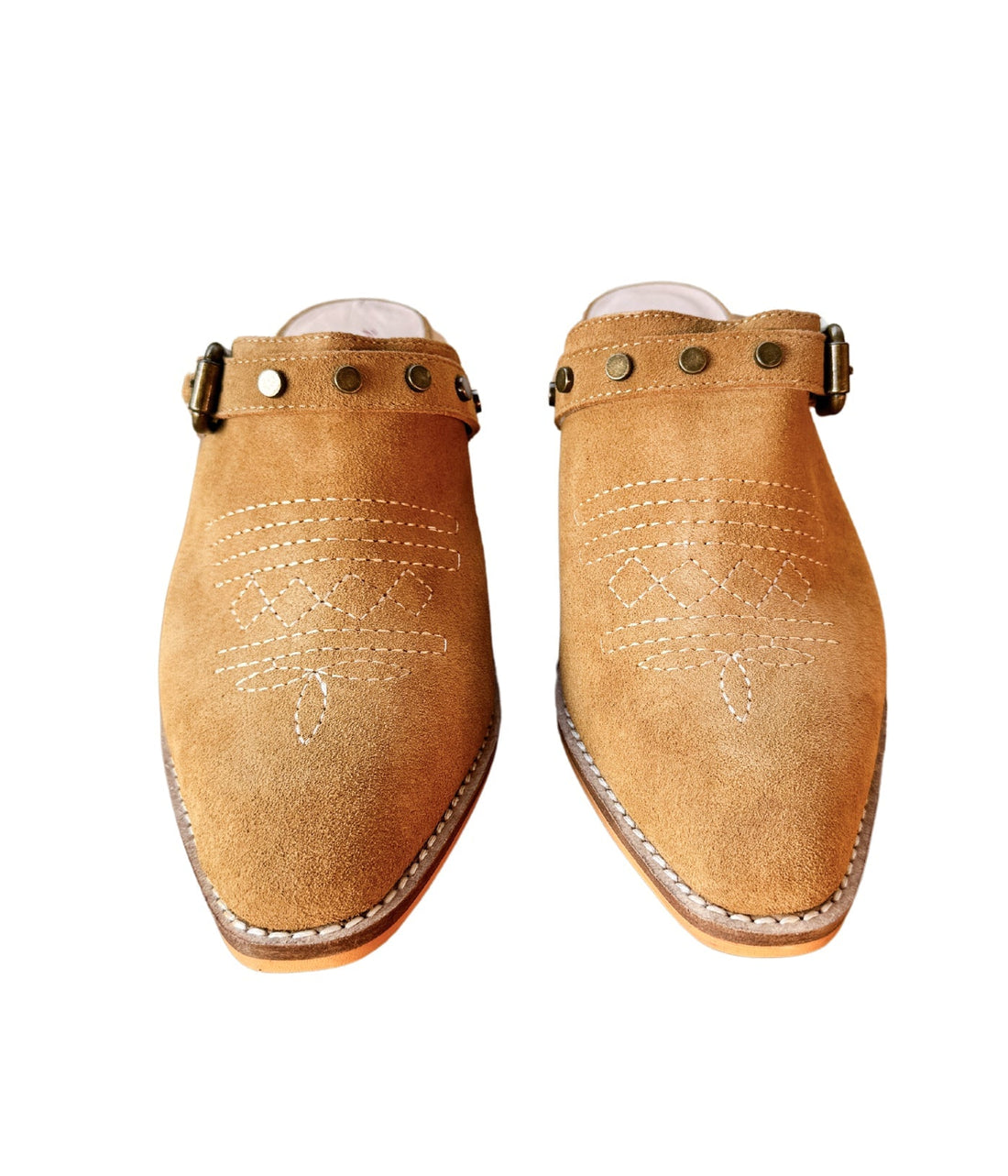 Drancy Western Mule in Tan - Glamourous Grace