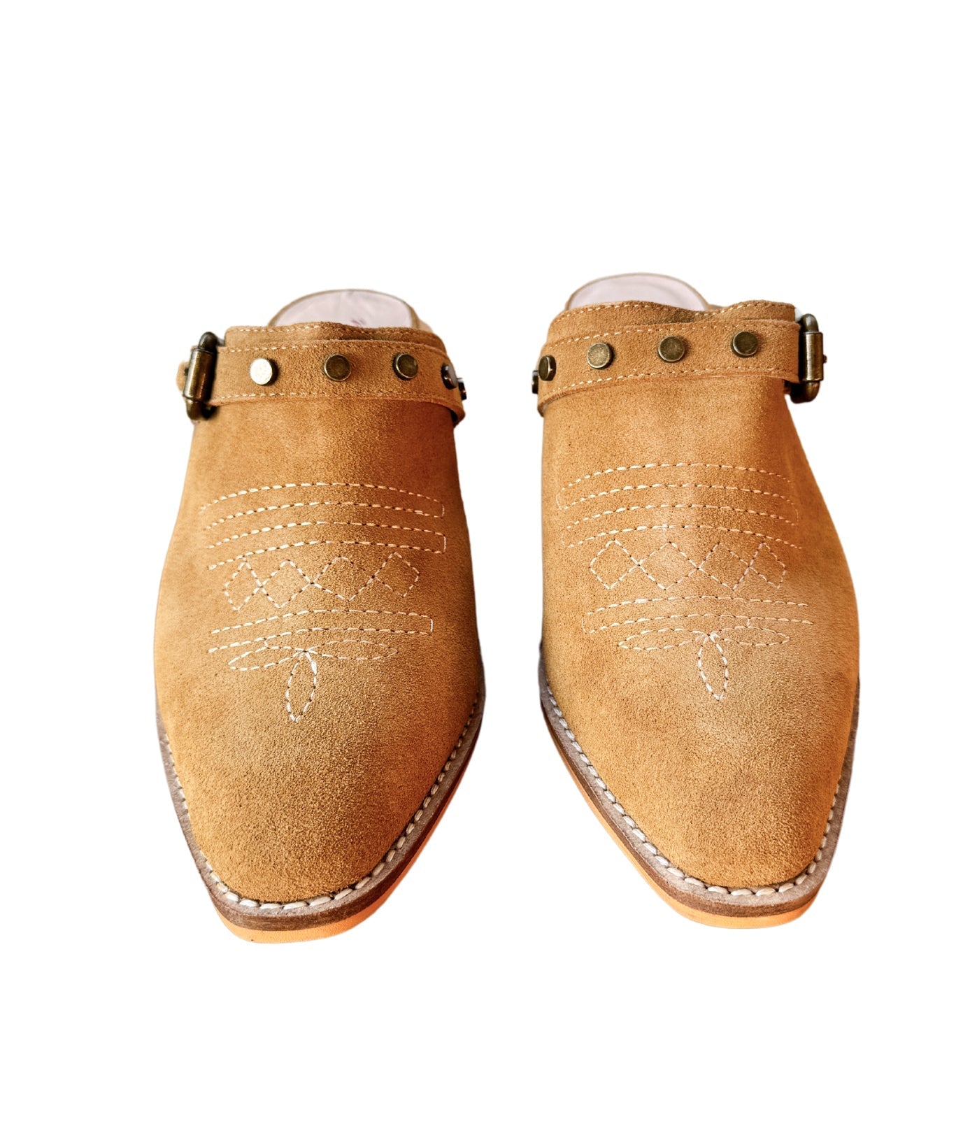 Drancy Western Mule in Tan - Glamourous Grace
