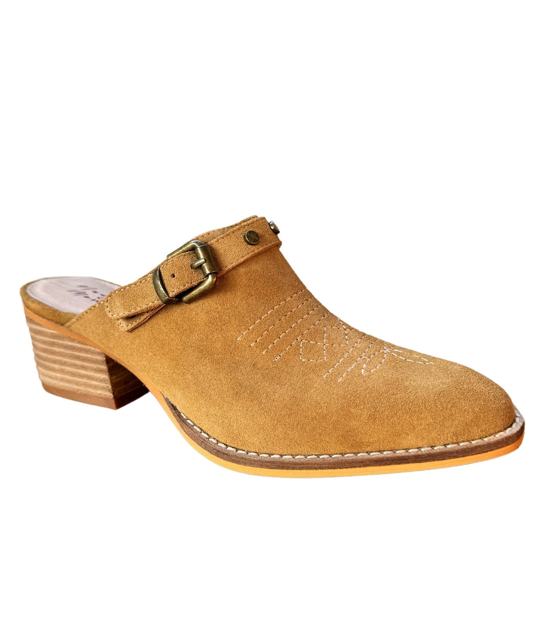 Drancy Western Mule in Tan - Glamourous Grace