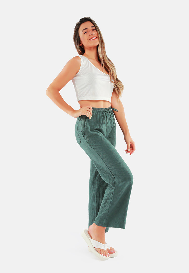 Drawstring Casual Lounge Wide Pants - Glamourous Grace