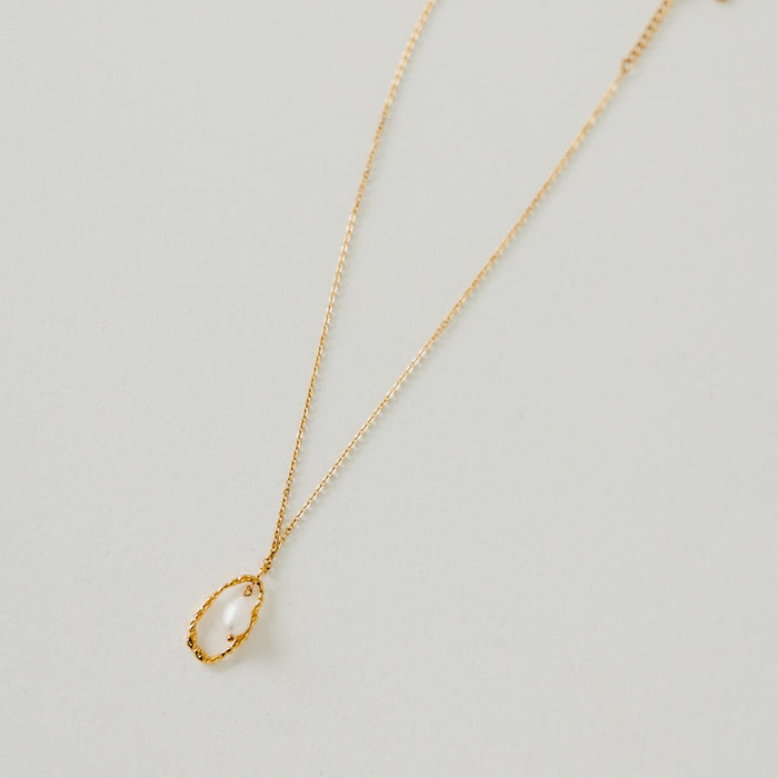 Drop Pearl Open Circle Pendant Necklace - WATERPROOF - Glamourous Grace