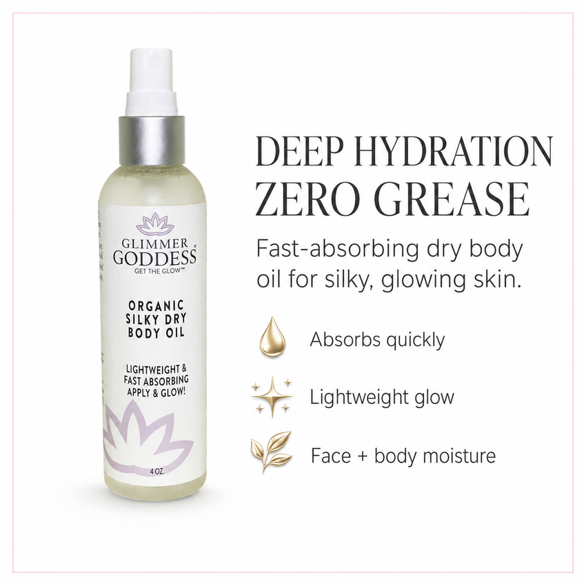 Organic Silky Dry Body Oil – Fast-Absorbing Formula - Glamourous Grace