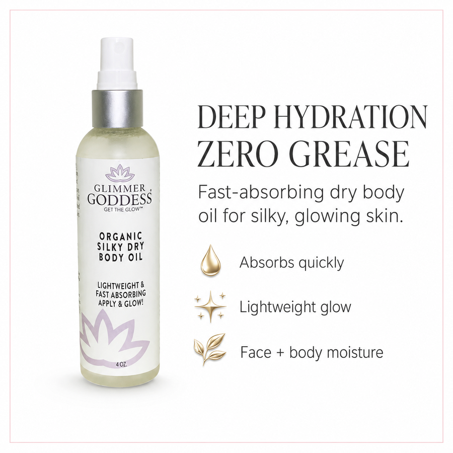 Organic Silky Dry Body Oil – Fast-Absorbing Formula - Glamourous Grace