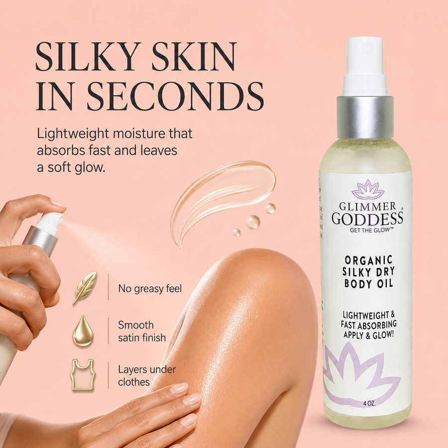 Organic Silky Dry Body Oil – Fast-Absorbing Formula - Glamourous Grace