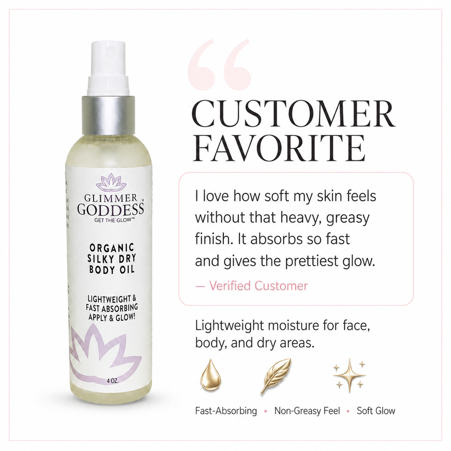 Organic Silky Dry Body Oil – Fast-Absorbing Formula - Glamourous Grace