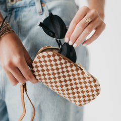 Dylan Woven Sunglass Case Wristlet