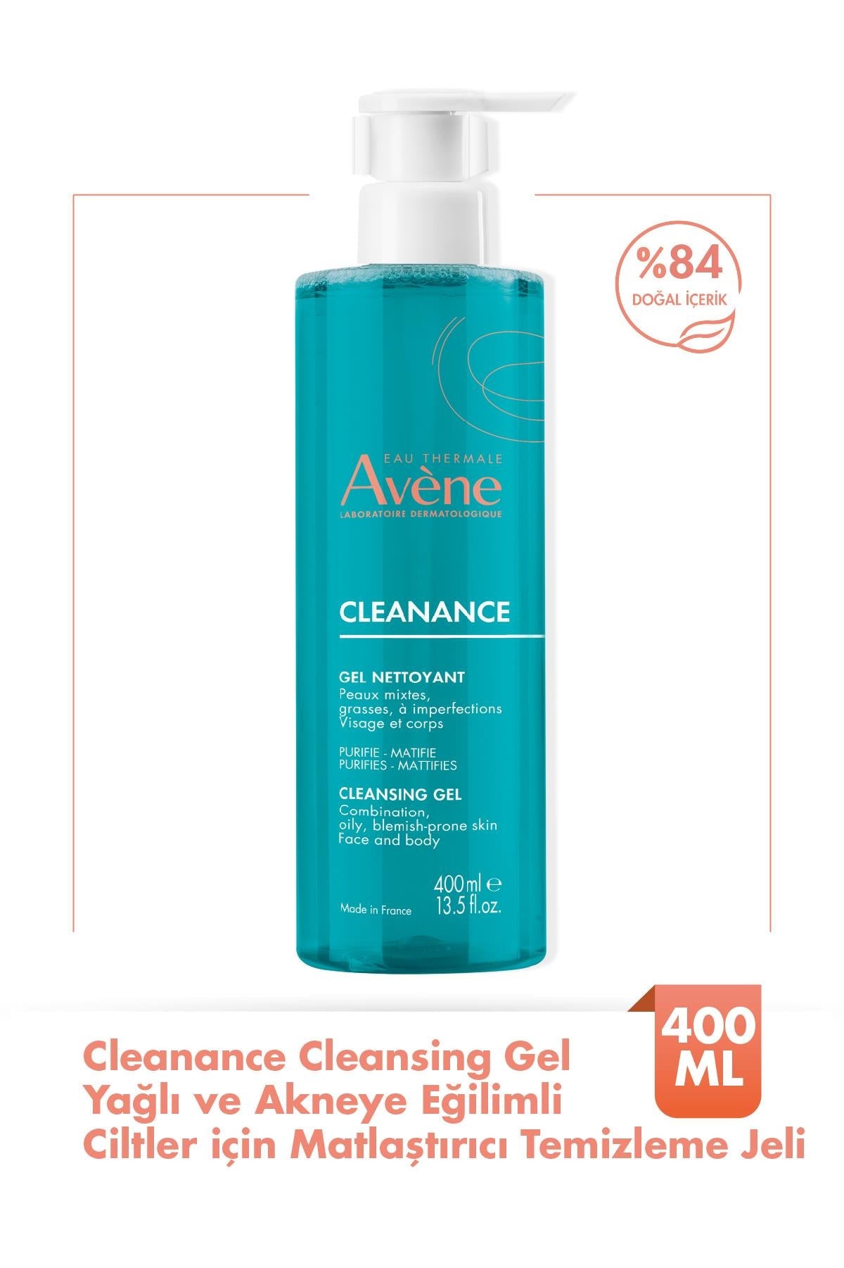 Avene Cleanance Cleansing Gel for Oily and Acne-Prone Skin - Soothing, Non-Comedogenic Facial Gel with Salicylic Acid - 13.53 fl oz - Glamourous Grace