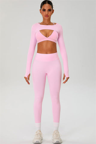 The Ember Sports Bra Crop Top Leggings 3-Piece Set