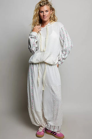 POL Patchwork Mixed Knit Wide Leg Pants - Glamourous Grace